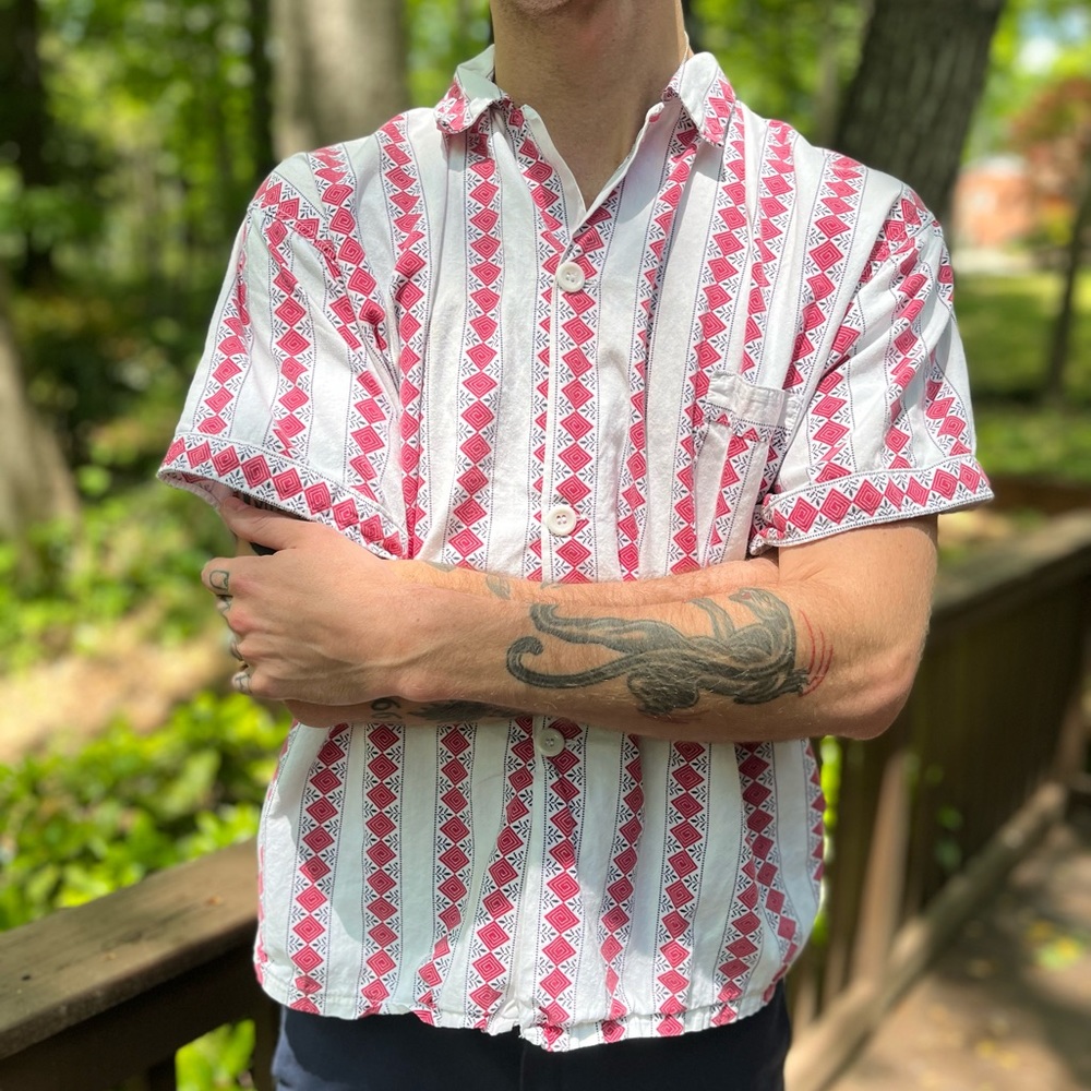 Killer Vintage 60s Cambridge Unisex SS Over Shirt // PJ’s All Over Design Print